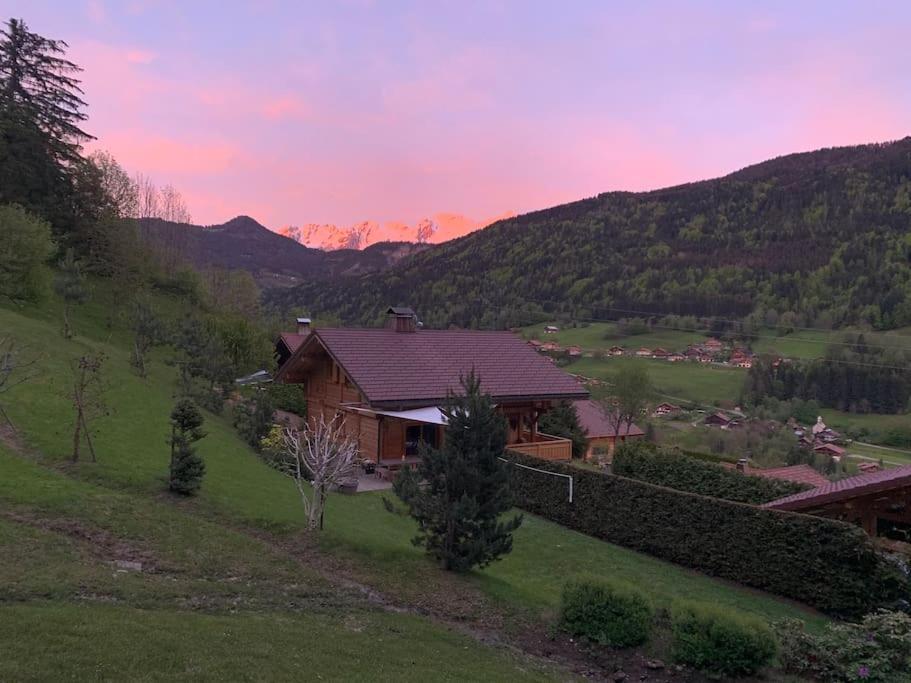 Androsace Appartement Dans Chalet Bois Avec Jacuzzi Privatif Terrasse Et Vue Montagne Les Villards-sur-Thones Екстер'єр фото
