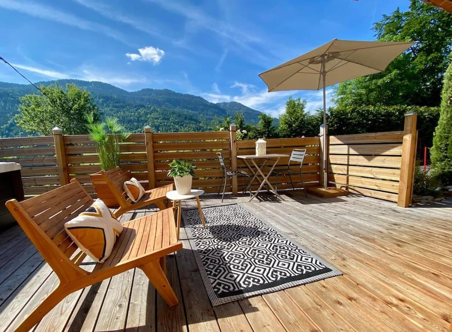 Androsace Appartement Dans Chalet Bois Avec Jacuzzi Privatif Terrasse Et Vue Montagne Les Villards-sur-Thones Екстер'єр фото