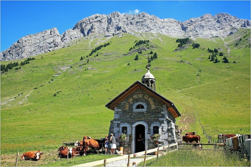 Androsace Appartement Dans Chalet Bois Avec Jacuzzi Privatif Terrasse Et Vue Montagne Les Villards-sur-Thones Екстер'єр фото
